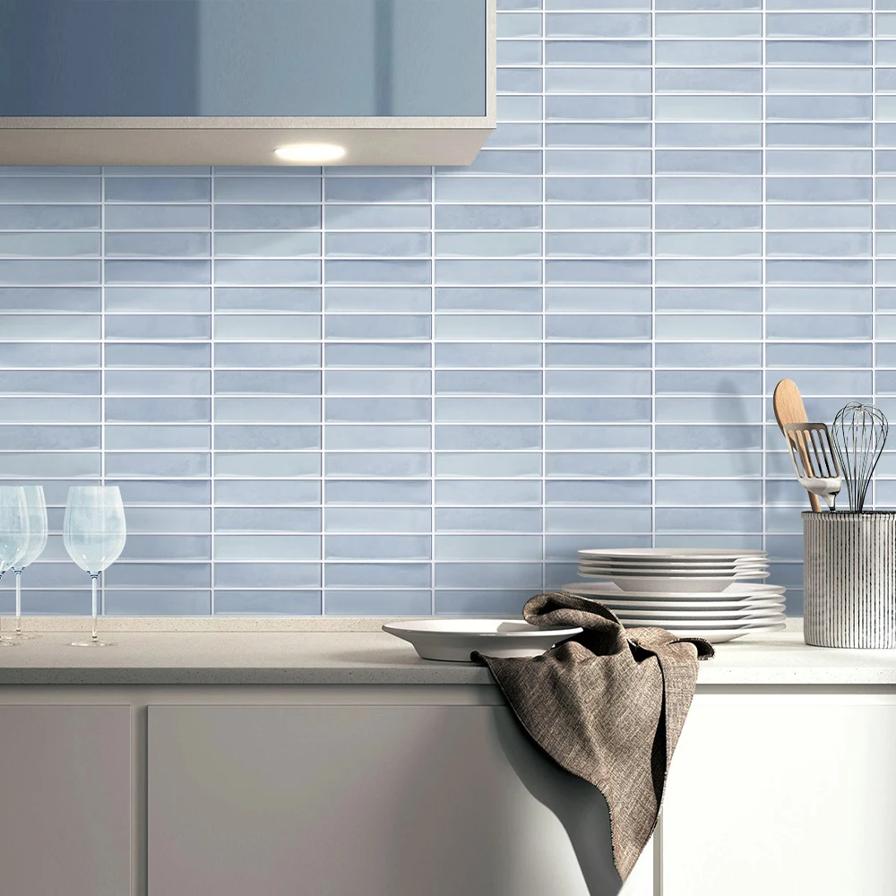 10pcs 3D Self-adhesive Wall Panels Peel and Stick Kitchen Tile Backsplash 3D Tile Sticker 30x30cm