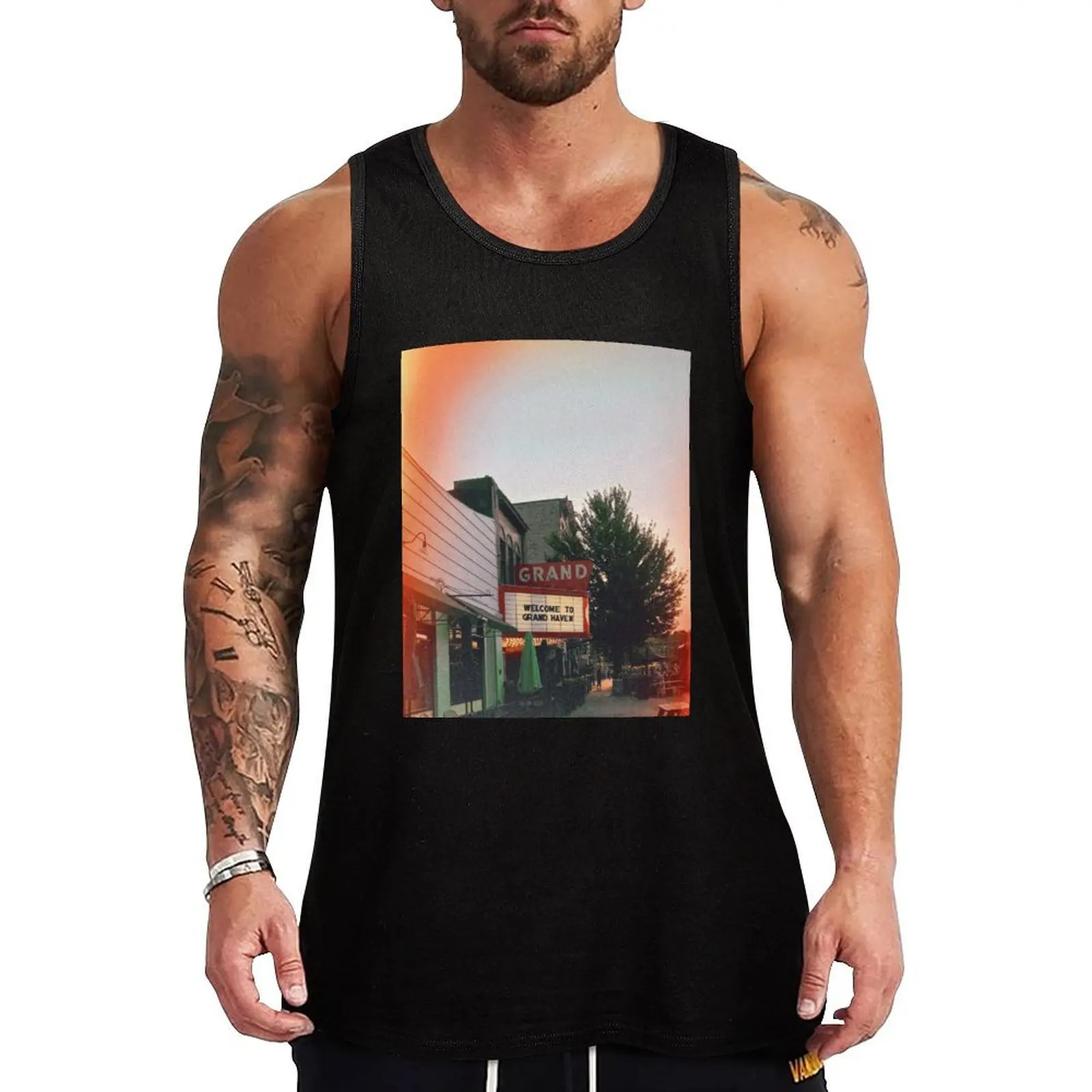 Welcome to Grand Haven Tank Top Essential Tank Top Cotton Casual Sleeveless Undershirt