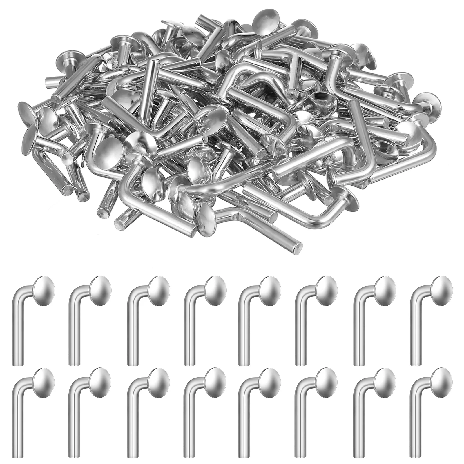 

100pcs Galvanized L-Shaped M5 Diameter 5mm Heavy Duty Safety Clips for Pallet Racking Shelf Projects Iron
