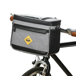 Cycling Insulated Cooler Bag Water Resistant Bike Handlebar Bag Bike Basket Front Bag Pannier with Bike Phone Mount