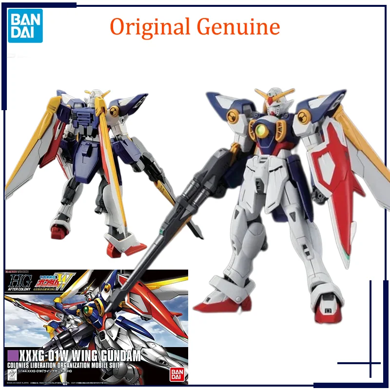 Original Genuine HGAC 1/144 XXXG-01W WING GUNDAM Bandai Anime Model Toys Action Figure Gifts Collectible Ornaments Boys Kids