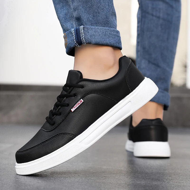 Leather Men Shoes Sneakers Trend Casual Breathable Leisure Male Sneakers Non-Slip Footwear Vulcanized Shoes Tenis Masculino