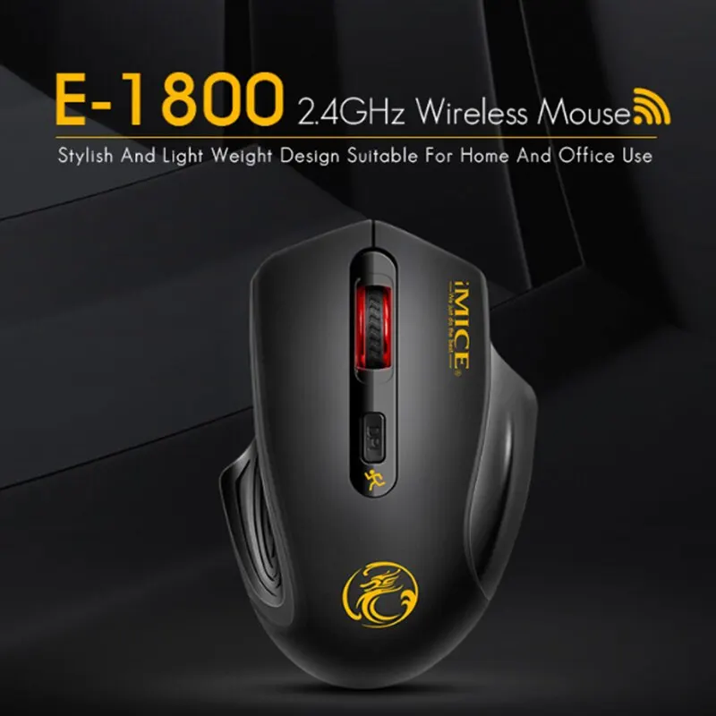 E 1800 Mouse 2.4GHz Black Audio For Desktop Mac PC Windows Linux Vista