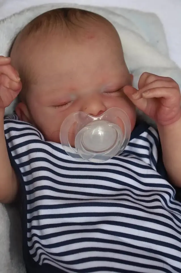 NPK-Muñeca para recién nacido de 19 pulgadas, cuerpo suave y tierno, piel 3D realista con venas visibles, muñeca hecha a mano de alta calidad