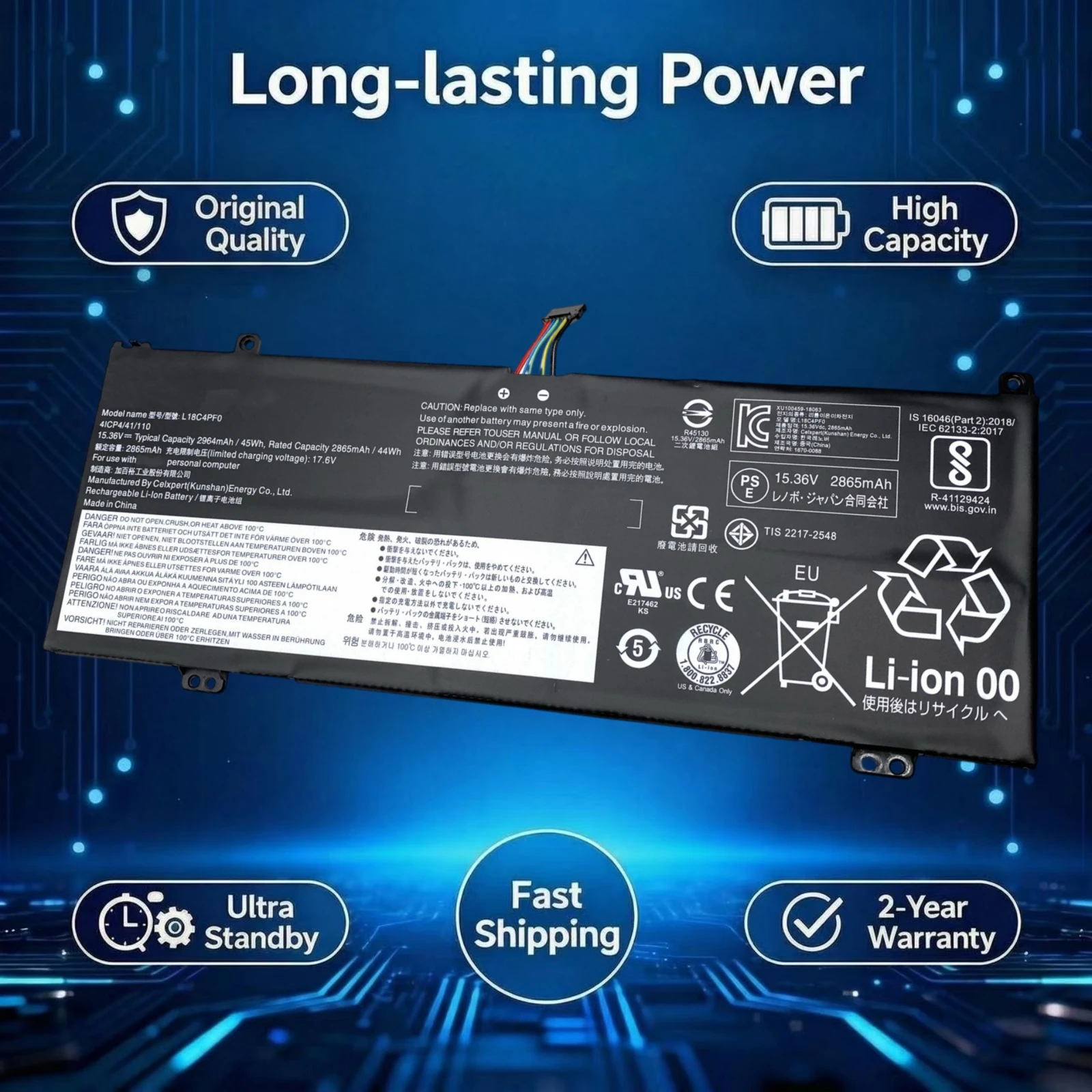 NEW Original L18C4PF0 Laptop Battery For Lenovo ThinkBook 13S-IML 13S-IWL 14S-IML 14S-IWL 20RR 20RS 20R9 20RM Series L18D4PF0