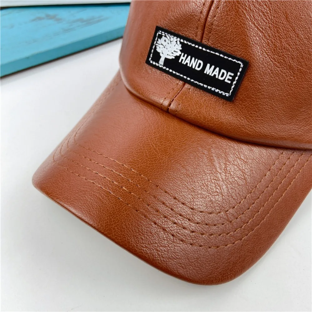 

Cool PU Leather Sunglasses Hat Handsome Personality Pilot Glasses Hat Streetwear Korean Style Sunhat Adult