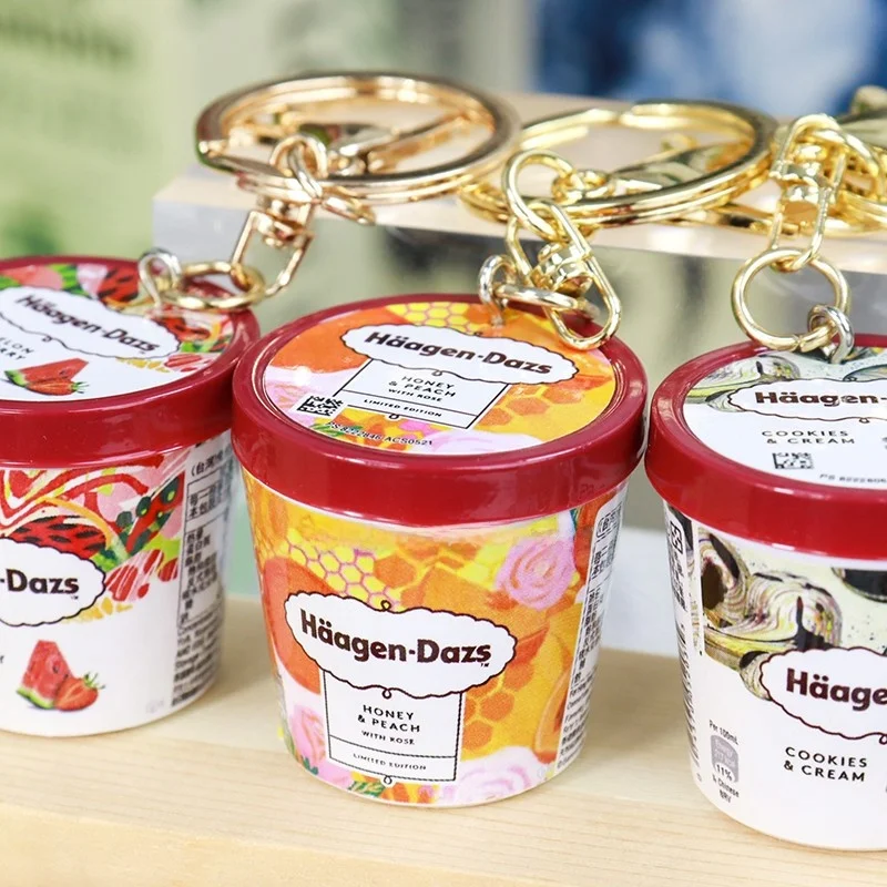 Häagen-Dazs Ice Cream 3D Simulation Keychain Resin Paper Cup Ice