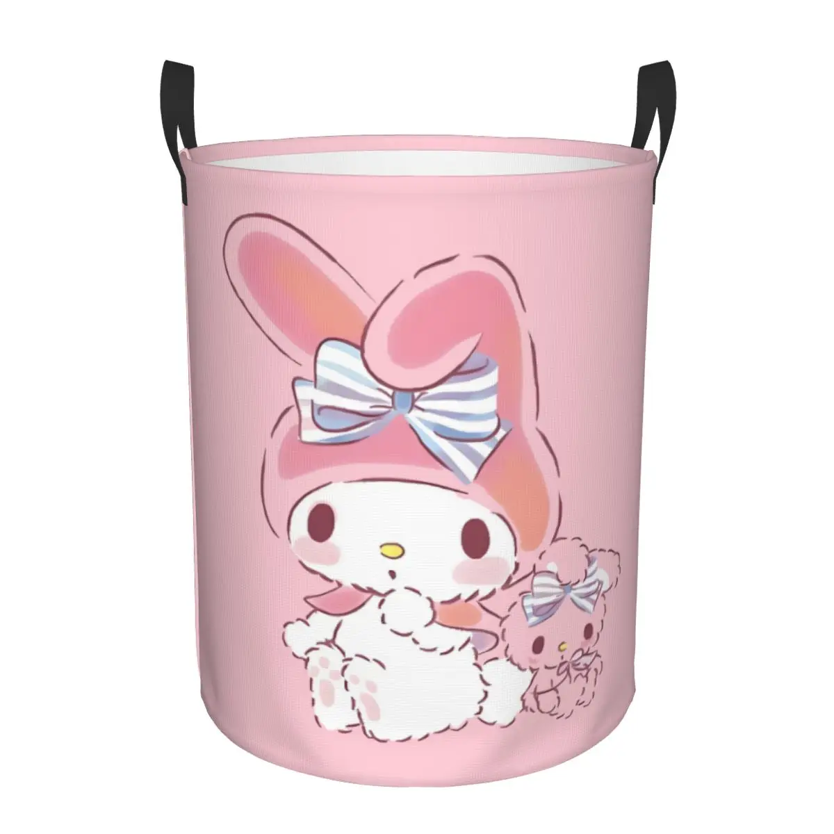 

Изготовленная на заказ корзина для белья Melody, большая корзина для хранения, розовый органайзер для детских игрушек с кроликом