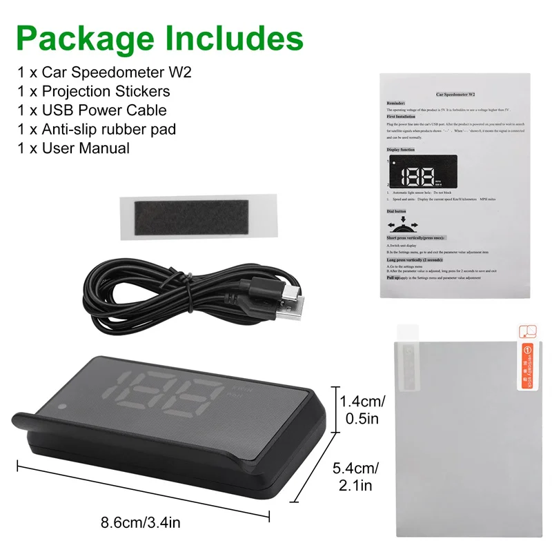 Car Gps Hud W2 - Gr…