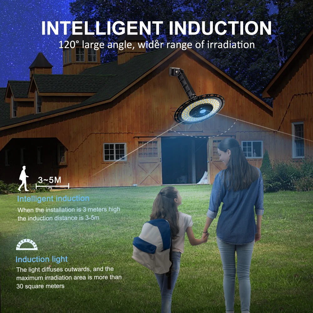 Solar Lights Indoor Outdoor Solar Pendant Light 180/228 LED Shed Lamp Motion Sensor with Remote IP65 Waterproof Barn Gazebo Yard