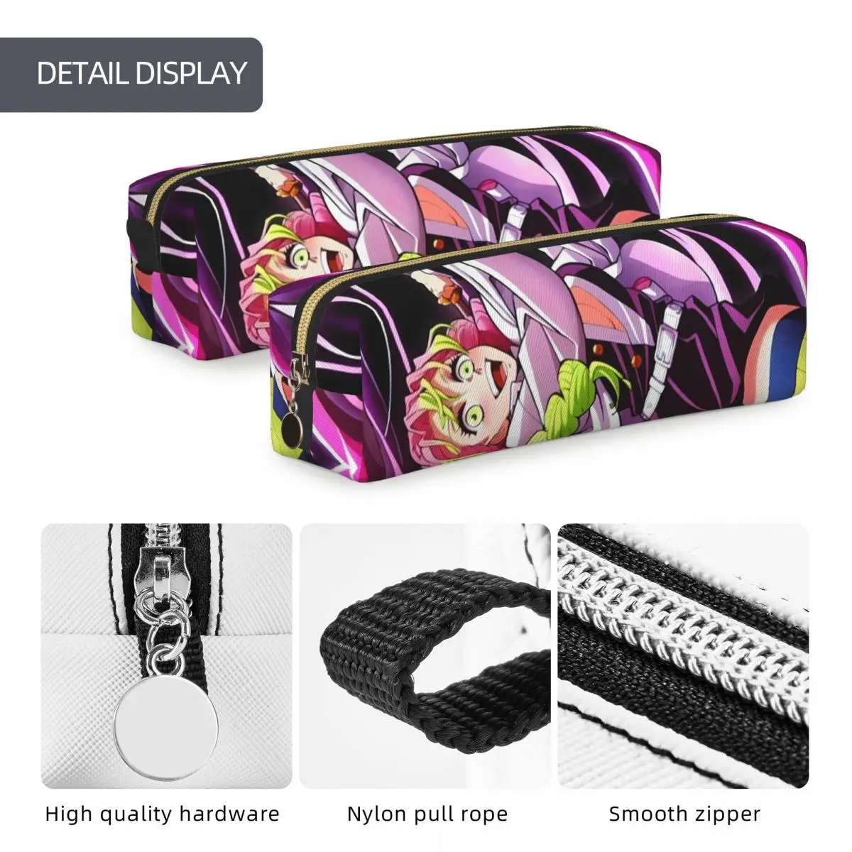 Estuche para lápices Hashira Mitsuri Kanroji, caja de lápices Demon Slayer, caja de bolígrafos para estudiantes, bolsa de gran capacidad, accesorios de suministros escolares