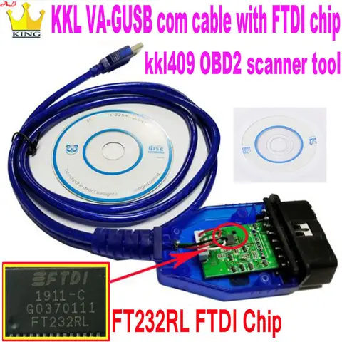 ForVag com obd 케이블 kkl409.1 Audi Seat Volkswagen Skoda KKL409 케이블 용 FTDI 자동 진단 인터페이스가있는 자동 스캐너 케이블