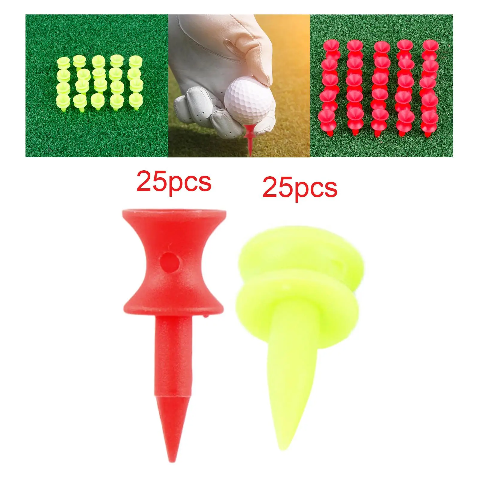 25 pezzi Golf Tees attrezzatura da Golf facile da installare supporto per pallina da Golf leggero attrezzi da Golf per tappetini da giardino per la