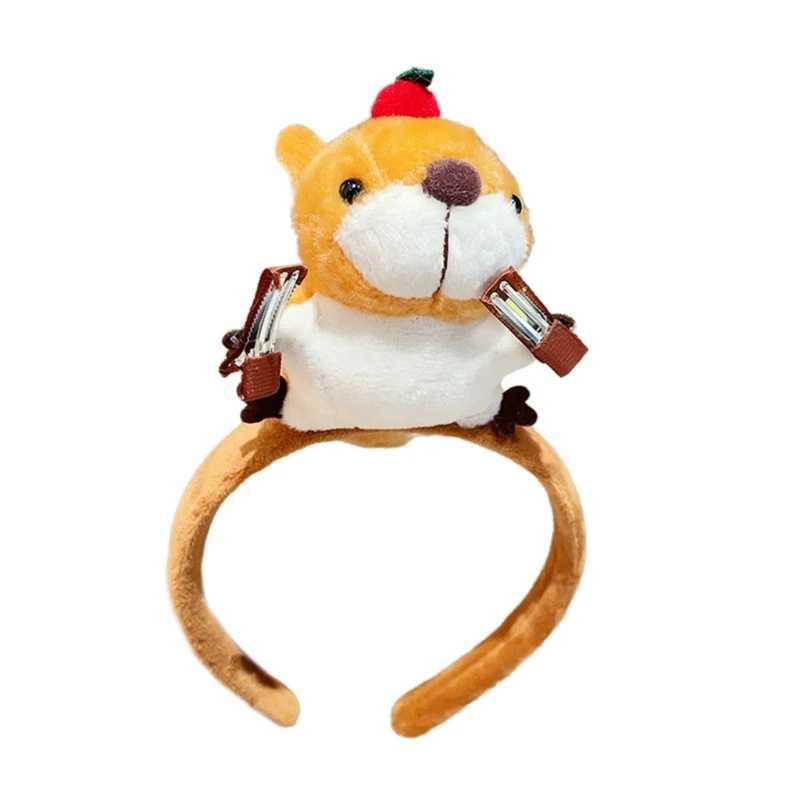 

Adult Teen Cartoon Squirrel Shape Headbands Plush Hair Hoop Makeup Live Broadcast Cosplay Halloween Party Headpieces