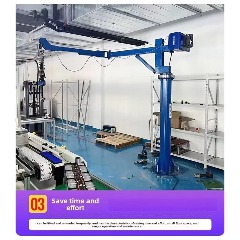 4Ton 5Ton Fixed Column Folding Arm Cantilever Crane, Rotating Single Arm Crane for Workshop Hoisting