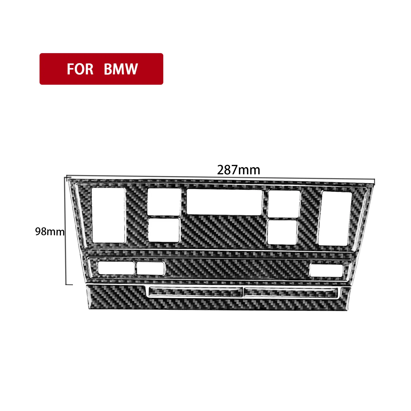 ألياف الكربون الحقيقية اكسسوارات السيارات مركز وحدة التحكم غطاء الكسوة ملصق لينة لسيارات BMW 5 Series/M5 E39 1998 1999 2000 2001 2002 2003