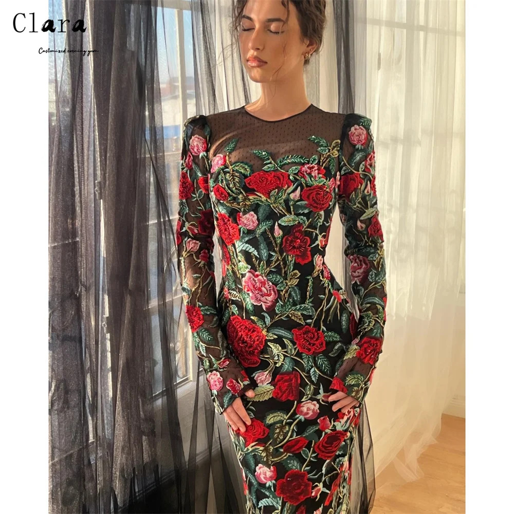 

Клара на заказ, рыбий хвост, круглый вырез, длинные рукава, длинное платье для выпускного вечера 2024, роскошное вечернее платье, роскошные платья, элегантное платье 2024, элегантное платье