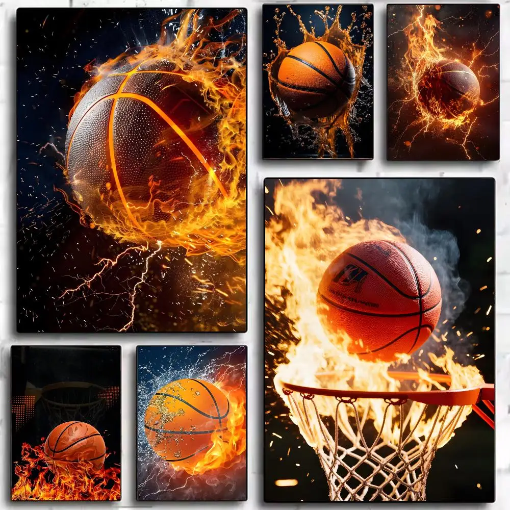 Sports Concept B-basketball Poster Modern Wall Decor Collection for Home Design