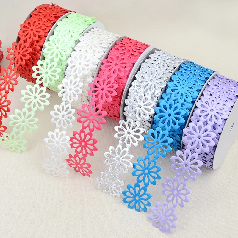 Exquisite Polyester Barcode Flower Lace DIY Gift Cake Box Bouquet Tiara Bow Making Ribbon Festive Party Christmas Tree Ornament