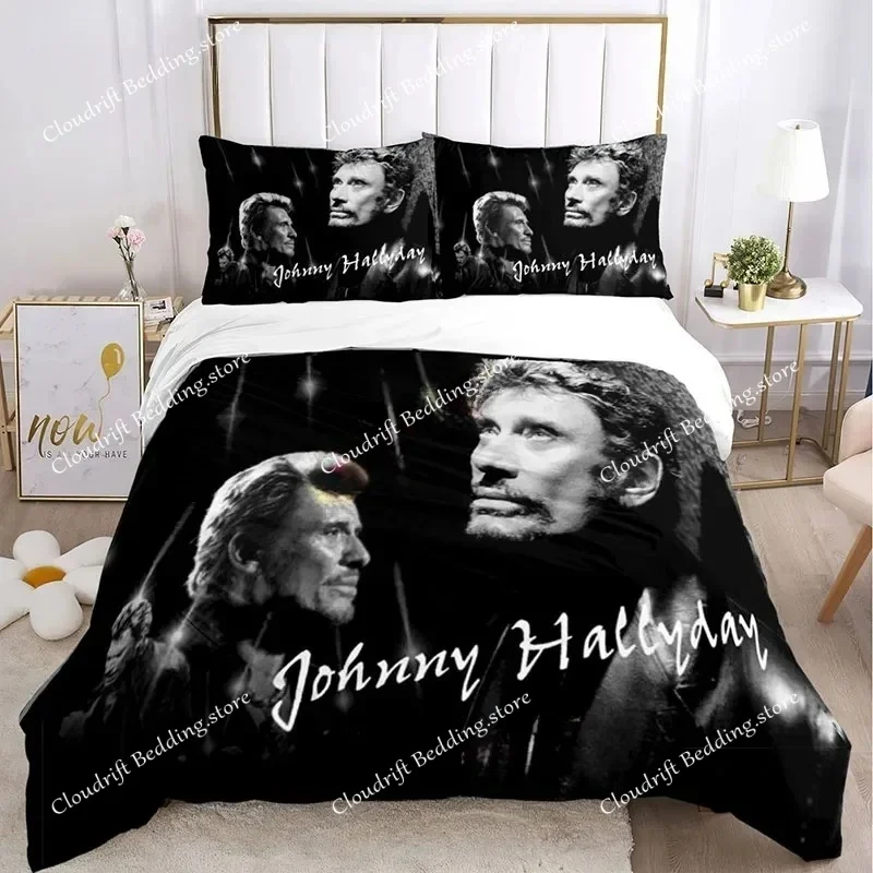 Duvet Cover Rock Johnny Hallyday Pillowcase Bedding Set Boy Girl Bedroom Decoration Children Gift Single Double Large Size