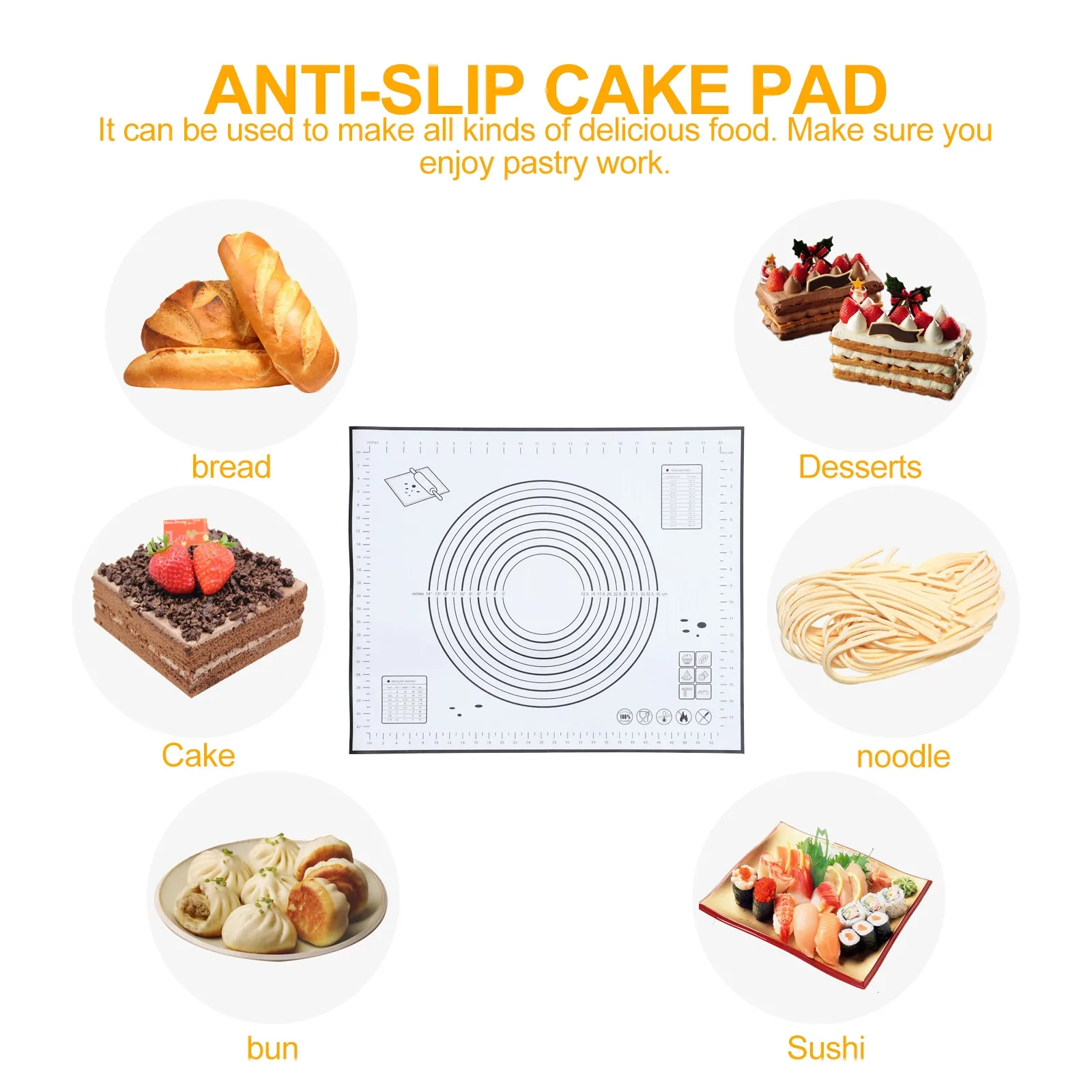 

1 шт. силиконовый коврик для выпечки, утолщенный, противоскользящий, для приготовления тортов, пельменей, паровых булочек, выпечки, подложка для выпечки