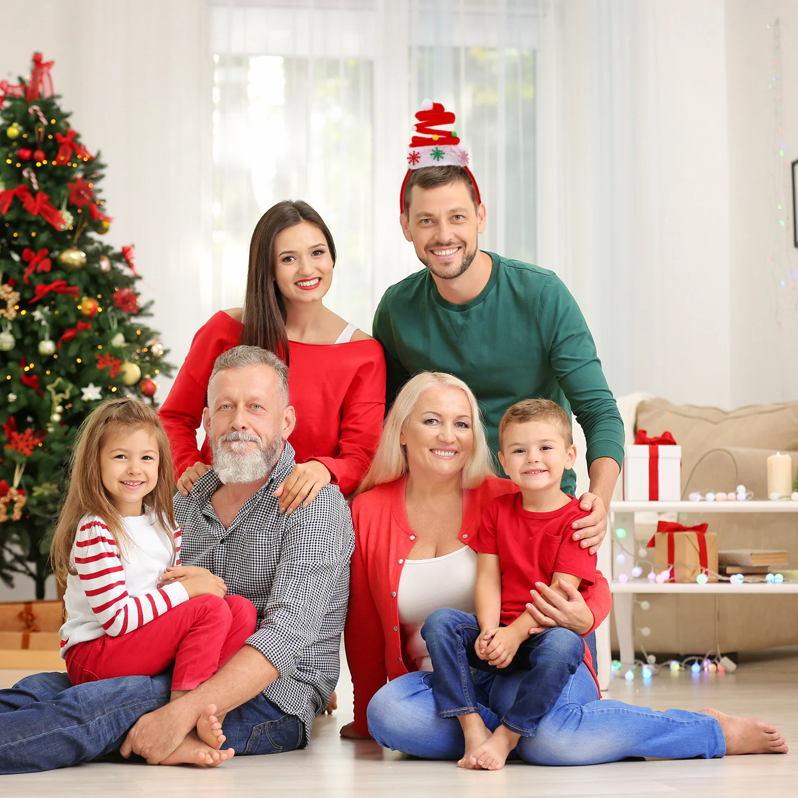 

9 PCS Festive Headdress Hair Hoop Elk Antler Headband Bands Holiday Headbands