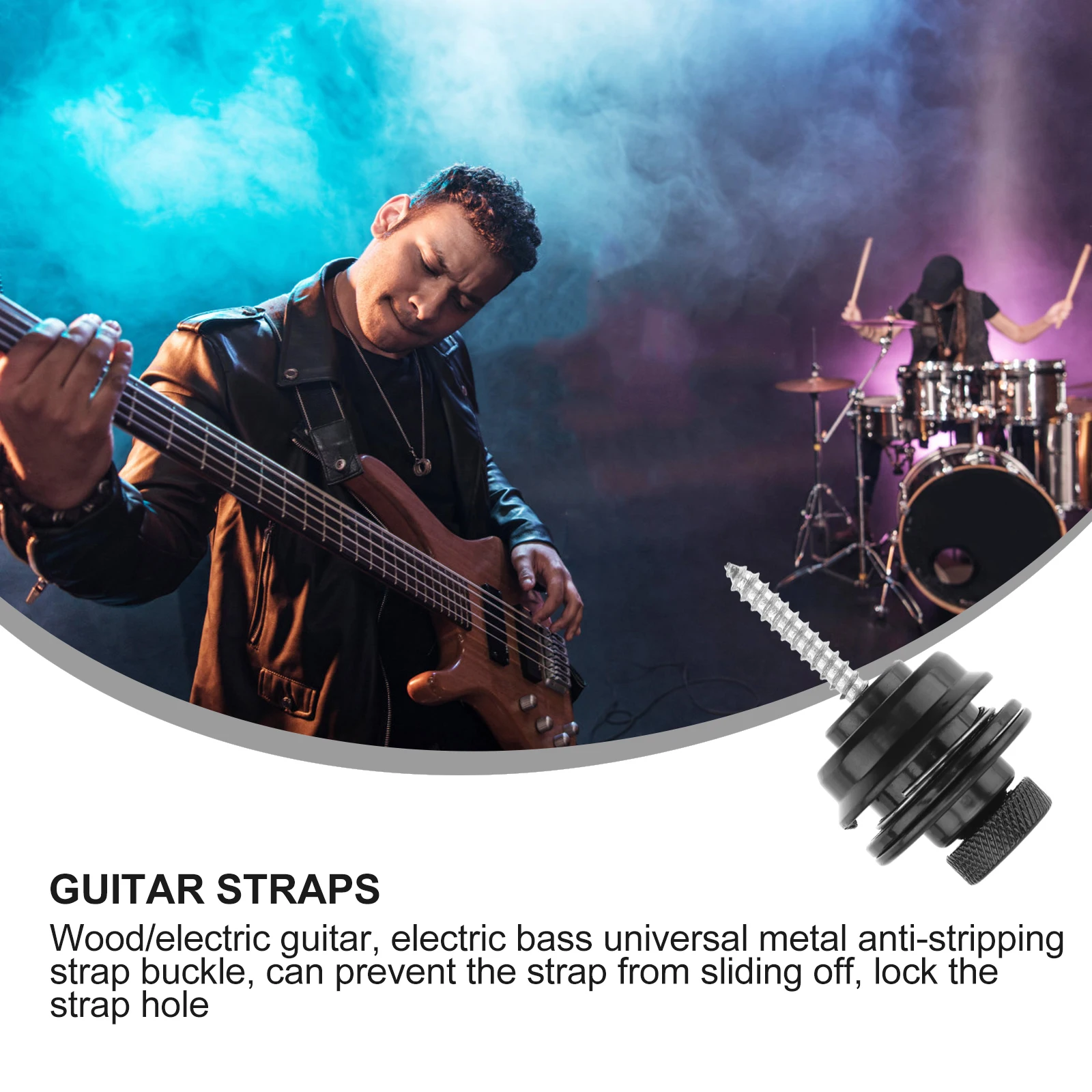 

1pc Electric Guitar Strap Lock Core Copper Alloy Anti-Fall Buckle for Bass Acoustic Instruments Secure Fastening No
