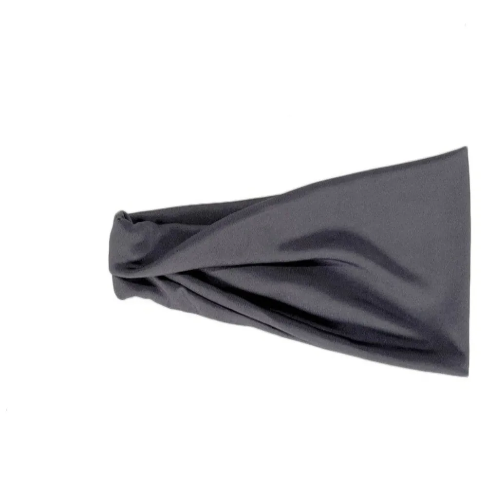 New Stretch Fabric Sports Headband Wide Band Soft Touch Yoga Headband Solid Color Sweat Absorbent Head Wrap Workout Accessories