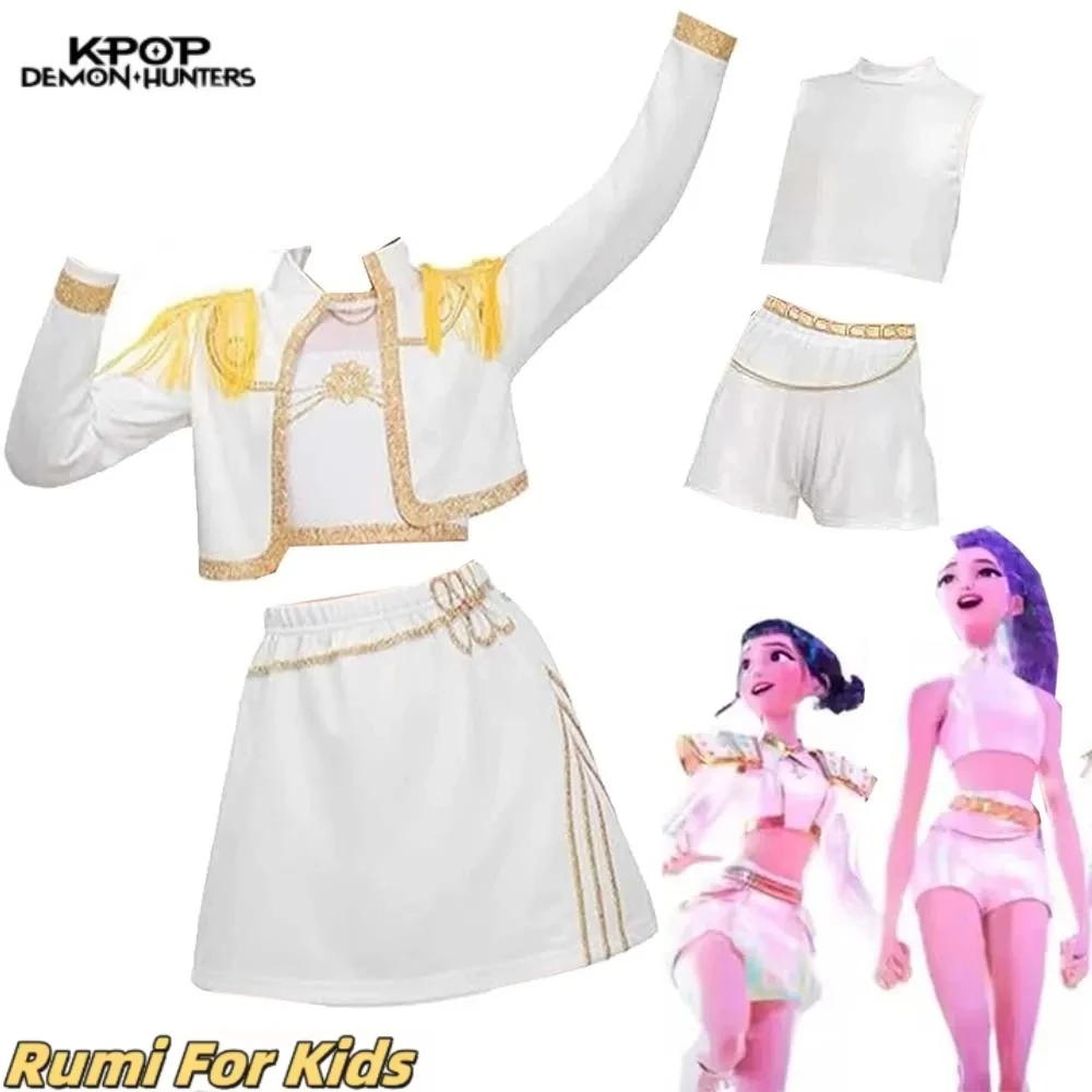 

Kpop Demon Hunters Rumi Mira Zoey Cosplay Costume Disguise for Girls Coat Vest Skirt Kpop Group Idol Halloween Carnival Suit