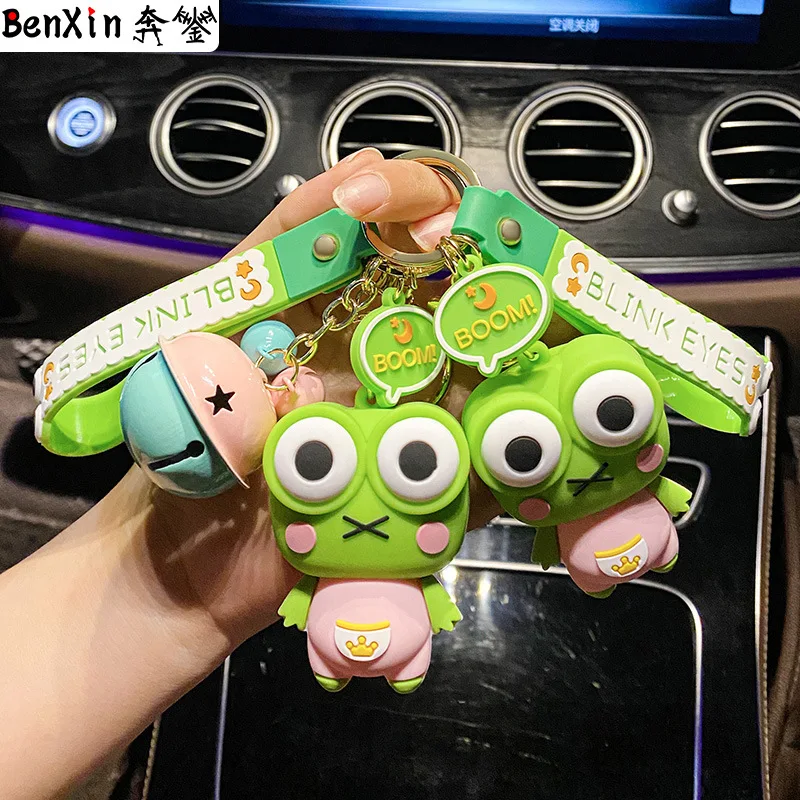 2025 مينسو هدايا صغيرة رائعة تخفف التوتر. المعلقات سلسلة المفاتيح الضفدع لافتة للنظر، مفاتيح سيارة دمية دب السيليكون الهدايا الراقية