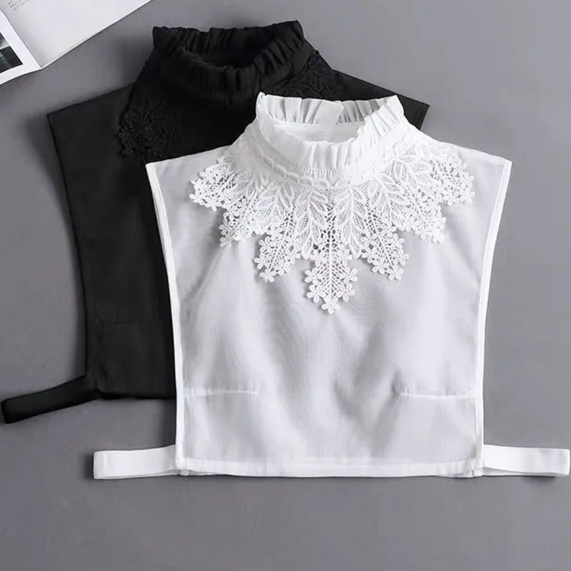 Fake Collar New Women Spring Autumn Versatile Sweaters Fashion Trend Lace Chiffon Popular Western Decorative