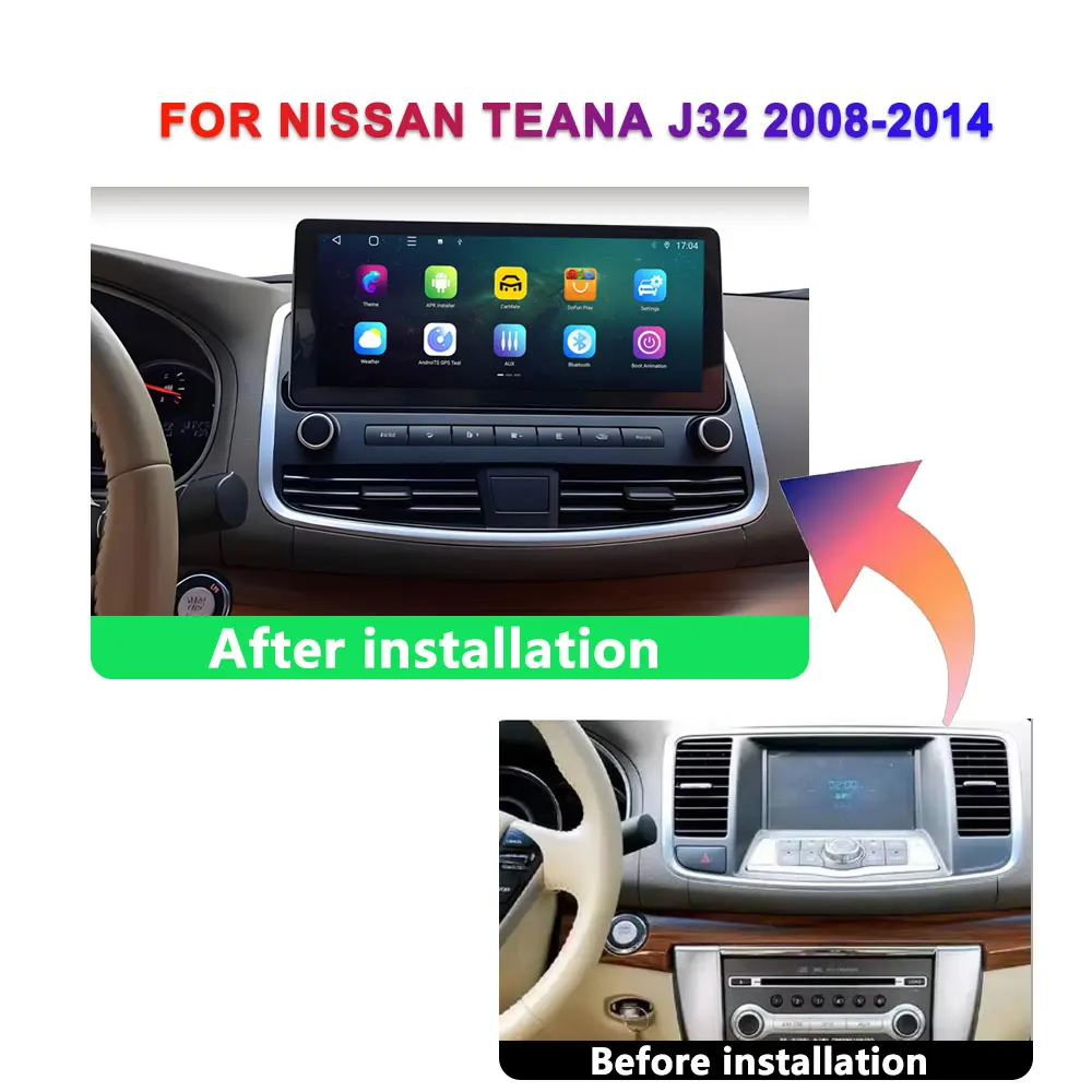 12.3 inch Auto Radio For Nissan Teana J32 2008 - 2014 Car Multimedia Player GPS Navigation High-performance CPU 8 Core BT