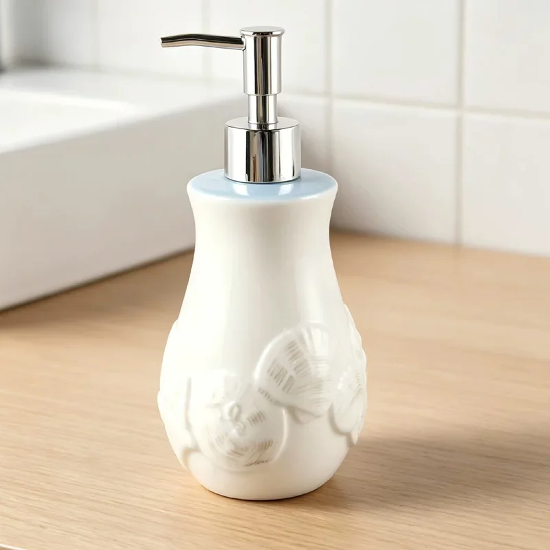 480ml soap dispenser  ceramic lotion press type starfish embossed hotel home stay hand lotion bath gel separately bottled