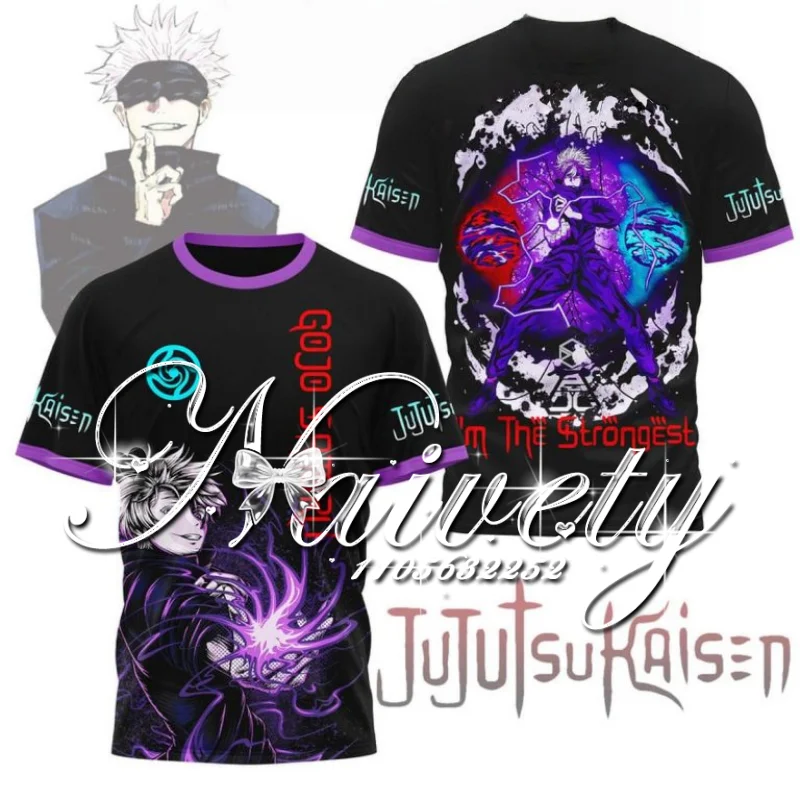 2026 Summer Jujutsu Kaisen Gojo Satoru 3D Print Jersey Men Women Quick Dry Tee Cool Manga Anime T-shirt for Outdoor Sports