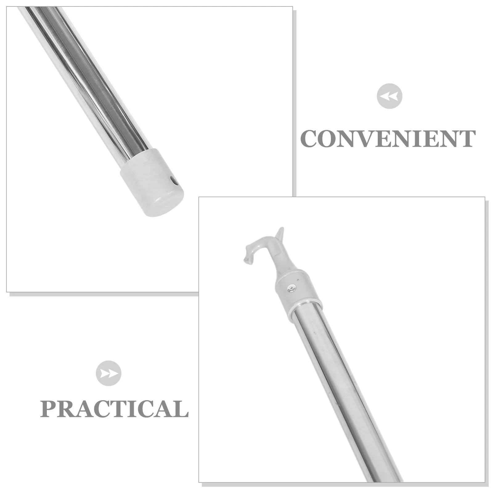 Stainless Steel Awning Stick for Windows Adjustable Pull Handle Opening Rod Ideal for Bedroom Kitchen School Living Room Blinds