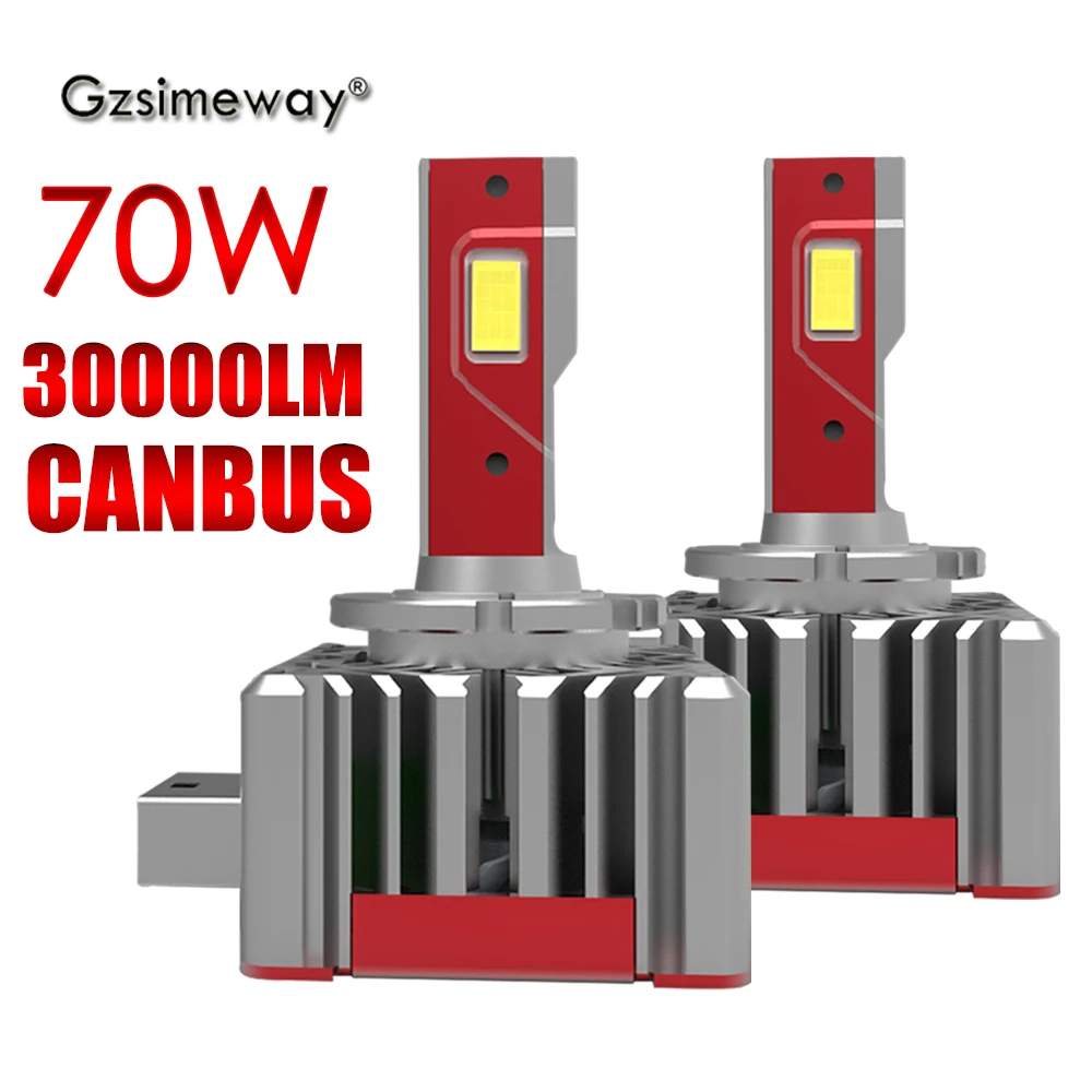 

Gzsimeway D1S LED Bulb D3S D5S D8S D4S D2S Car Headlight 70W Canbus D2R D4R D3R Turbo LED Auto Lamps 6000K 30000LM Plug And Play