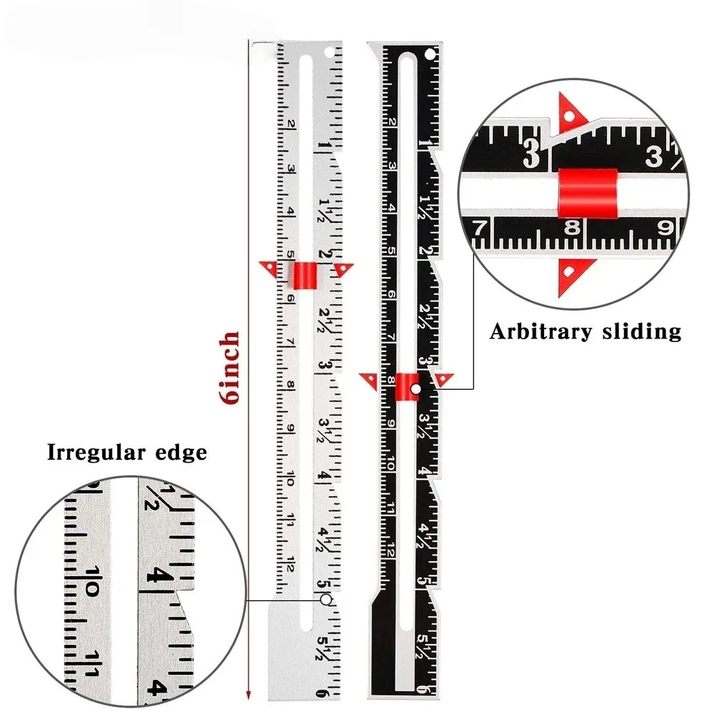 Patchwork Ruler Aluminum Seam Allowance Fixed Edge DIY Thickened Version Positioning Measurement Button Distance Parallel Line