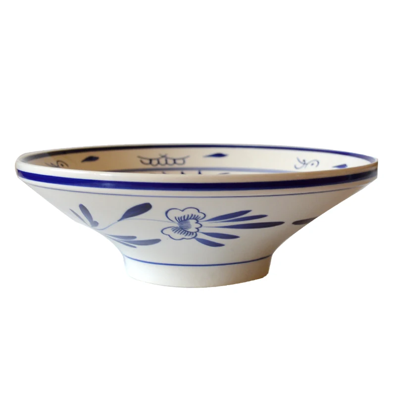 Large Chinese Style Shaanxi Oil Pouring Noodle Bowl Stir Fried Noodle  Sauce Mixed Noodle  Shallow Porcelain