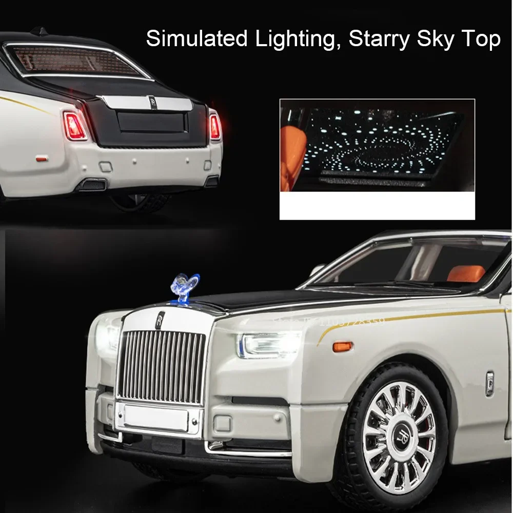 1:18 롤스로이스 팬텀 장난감 자동차 모델 합금 다이캐스트 혼다 어코드 자동차 소리와 빛 풀백 도어 오픈 장식 차량