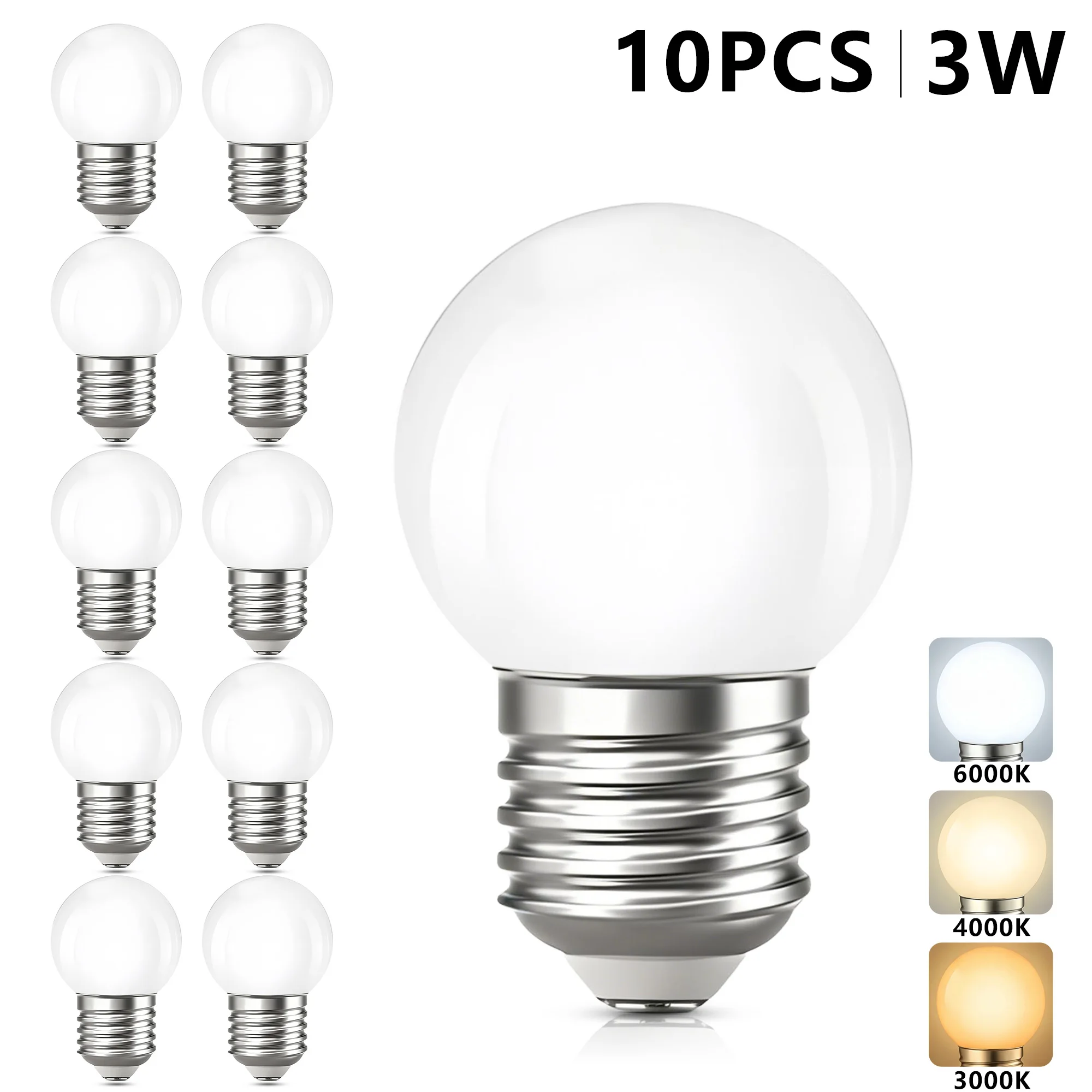 10 Pack Mini LED Light Bulb E27 3W 220V Energy Saving Small Light Bulbs for Wedding Home Party Stage Decoration