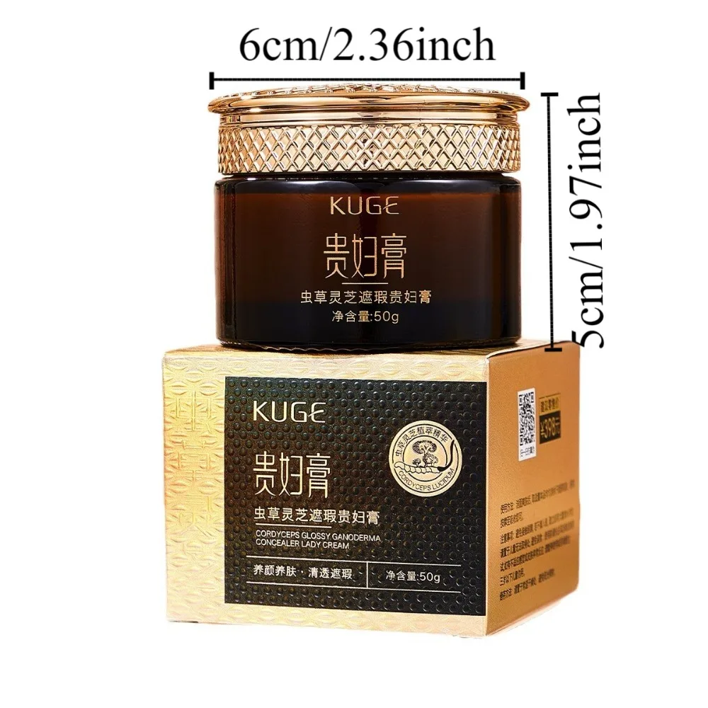 Cordyceps Concealer Glossy Ganoderma Fade Fine Lines Lady Face Cream Clear Moisturizing Makeup Foundation Cream autunno inverno