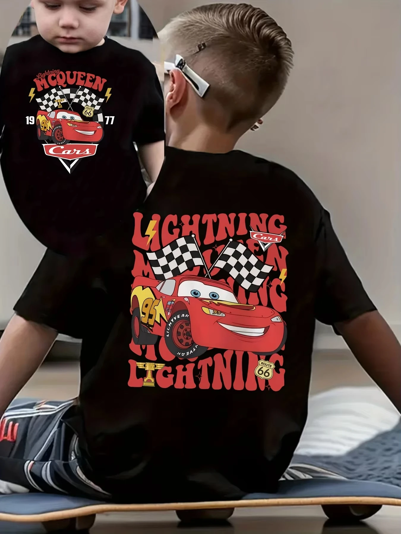 

Disney 2026 New Disney Graphic Print Children's Street Popular Parent-Child Round Neck Top Daily Wear Short Sleeve