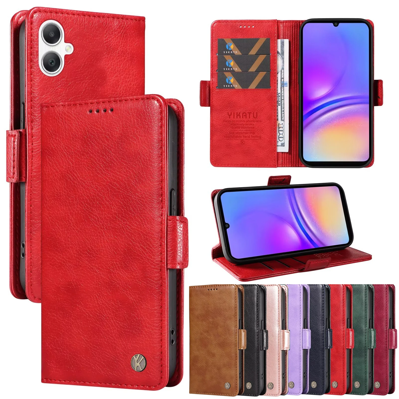 

Wallet Leather Case For Samsung Galaxy M80S M62 F62 M60S M55 M35 M32 M23 M22 J530 J6 A05 A04E A03S A03 Core A02S A310 Xcover7 5G