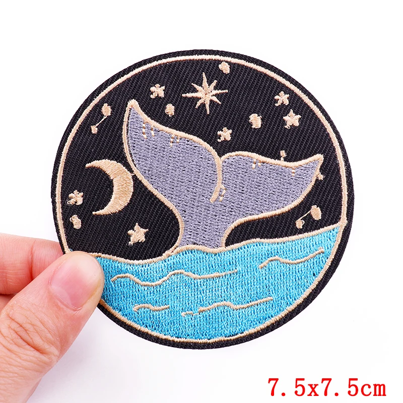 Fisch- und Forellen-Stickerei-Aufnäher für Kleidung, Outdoor, Wave Japan, Lucky Fish Patch, Aufnäher zum Aufbügeln, thermoadhäsiver Aufnäher – Detail 7