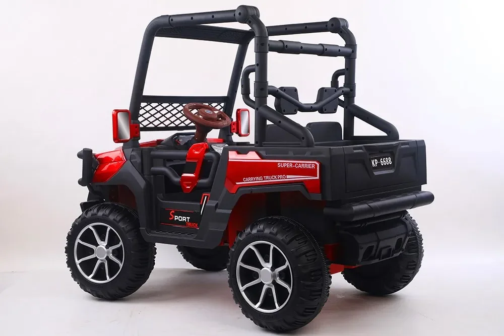 2022 Unisex Electric Ride-on Toy Car ABS Plastic Off-Road Vehicle Remote Control LED Lights Leather Seat Baby Battery-Powered