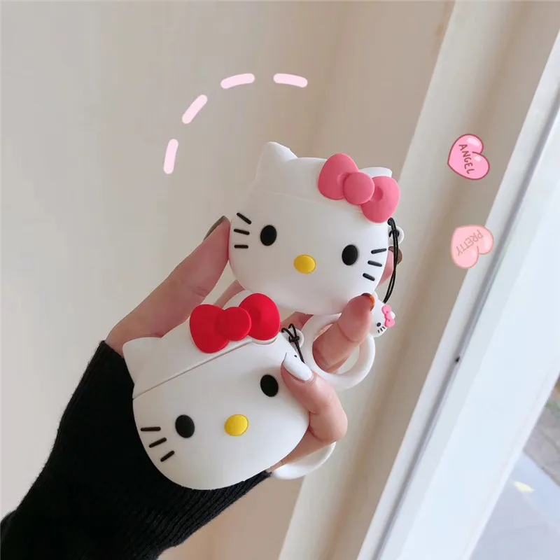 MINISO การ์ตูนหูฟังบลูทูธซิลิโคนสําหรับ Airpods 4/2/3/Pro ป้องกันน่ารัก Hello Kitty สําหรับ Airpods4 Pro 2