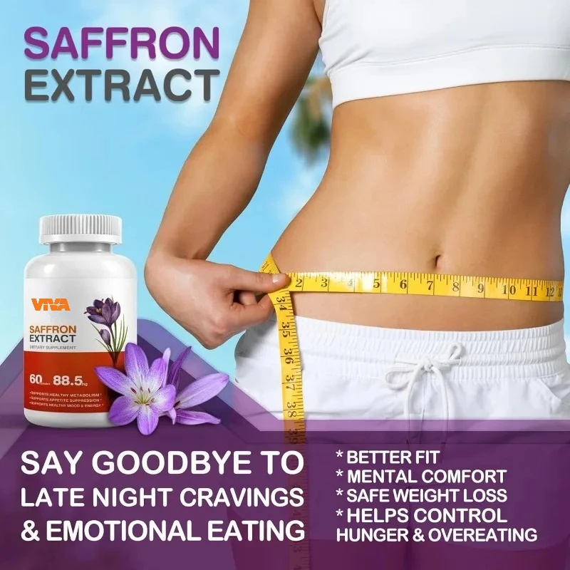 مكمل الزعفران، كبسولة مستخلص الزعفران العضوي للصحة العامة - تدعم جهاز المناعة، محسن التمثيل الغذائي، غير كائنات معدلة وراثيا