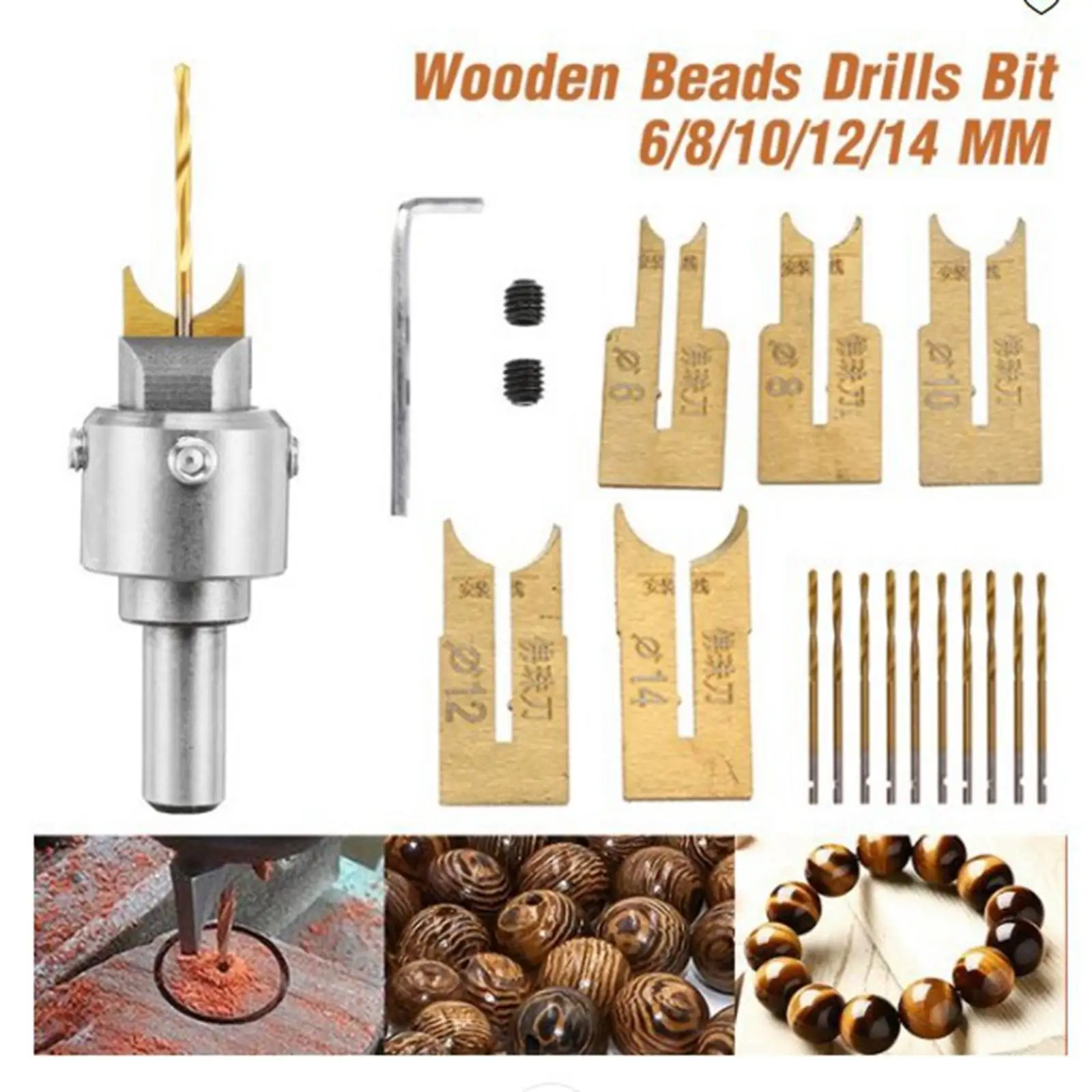 Buddha Beads Drill Bit DIY Bracelets Necklaces Bead Set Jewelry Making Milling Cutter Rings Drill for Red Ebony