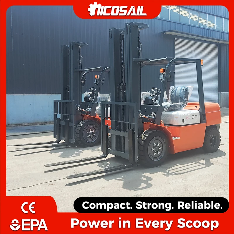 Custom OEM 3.0T Diesel Powered Forklift Stable Hydraulic System All Terrain Use