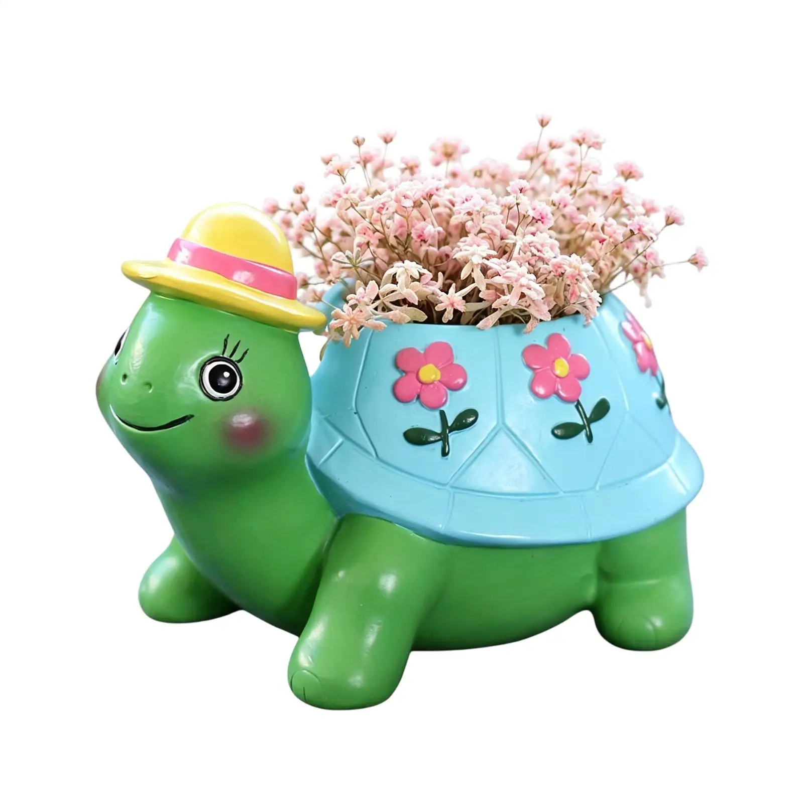 

Креативное кашпо-черепаха для сада, декоративный горшок для цветов из смолы с дренажем, украшение в виде черепахи для газона, патио, веранды